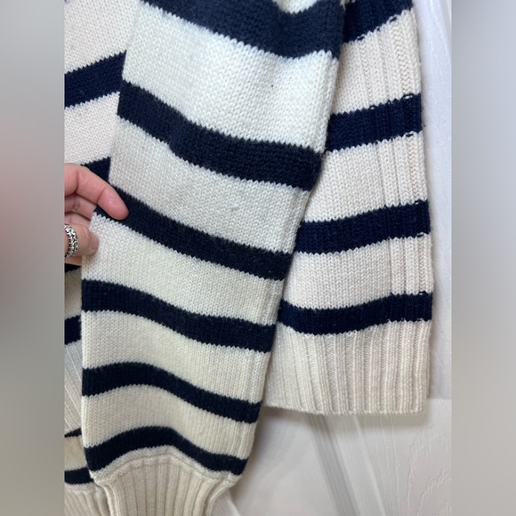 La Ligne Women's Crew Neck Sweater - Black and Cream Stripes Size Small - Picture 4 of 12